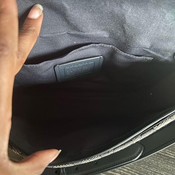 Coach Amelia Saddle Bag in Signature Jacquard Midnight Navy - Picture 3 of 6